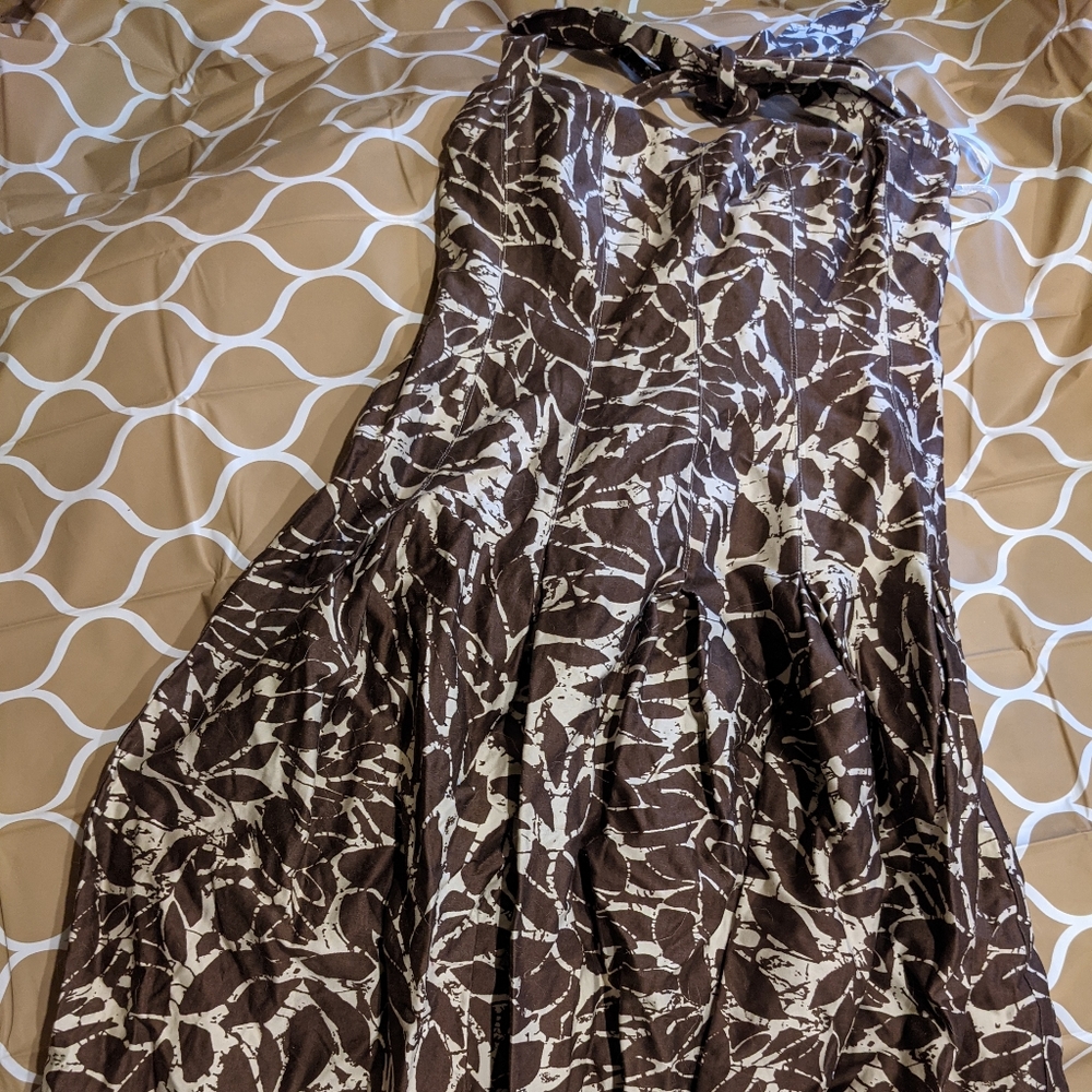 Evan-Picone Dress w/brown flowers size 2p